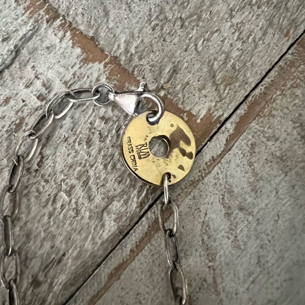 Vintage RLM Robert Lee Morris
Modernist Sterling Silver Brass Link Necklace - Picture 3 of 9